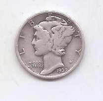 ESTADOS UNIDOS DEL AÑO 1939 DE 1 DIME